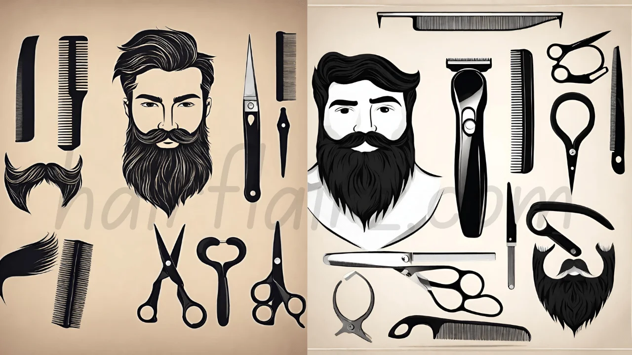Beard Trimmer, Scissors, Beard Template or Shaping Tool