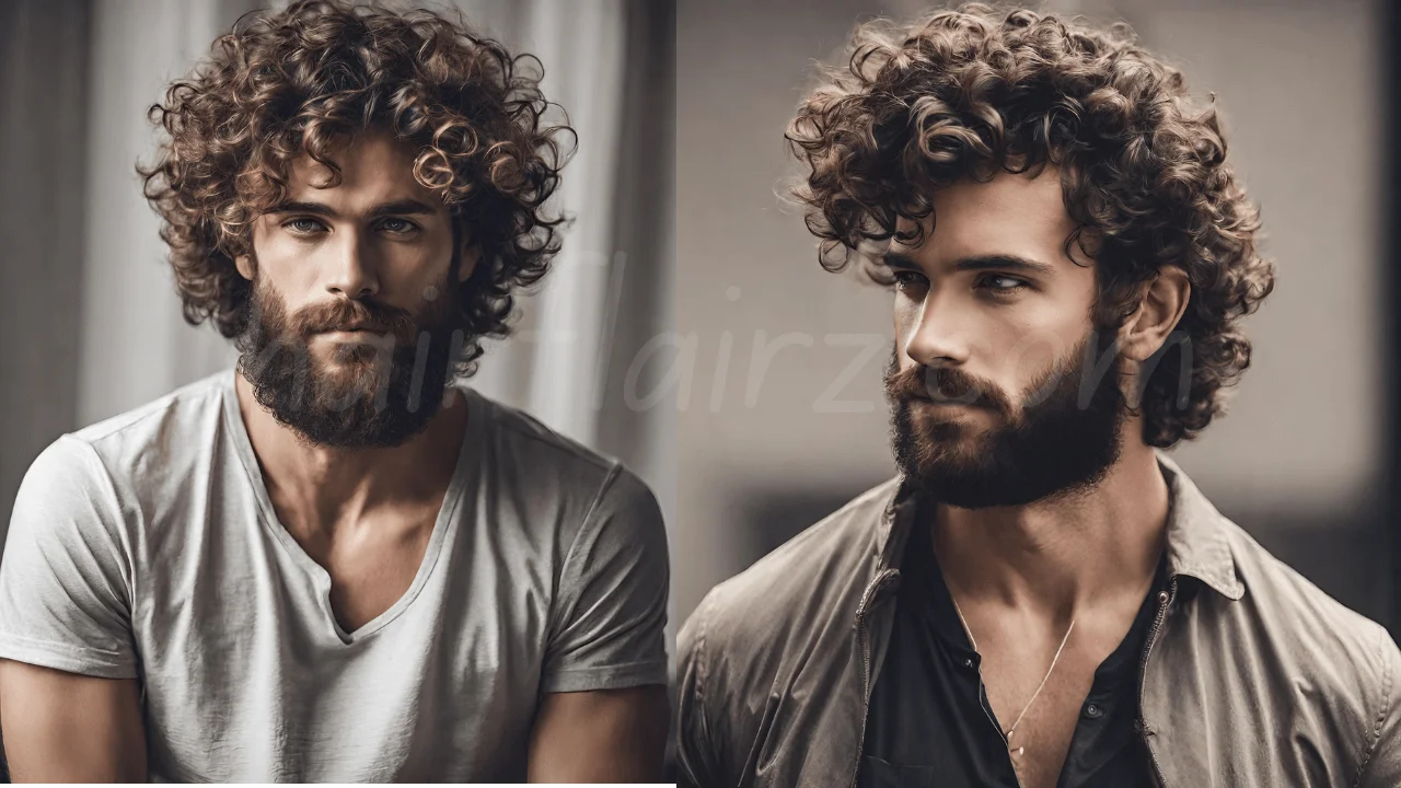Messy Curls with a Beard