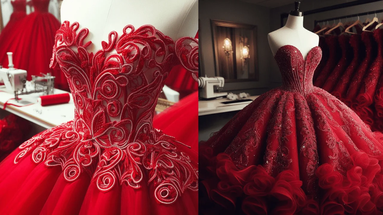Red Quinceañera Dresses customization