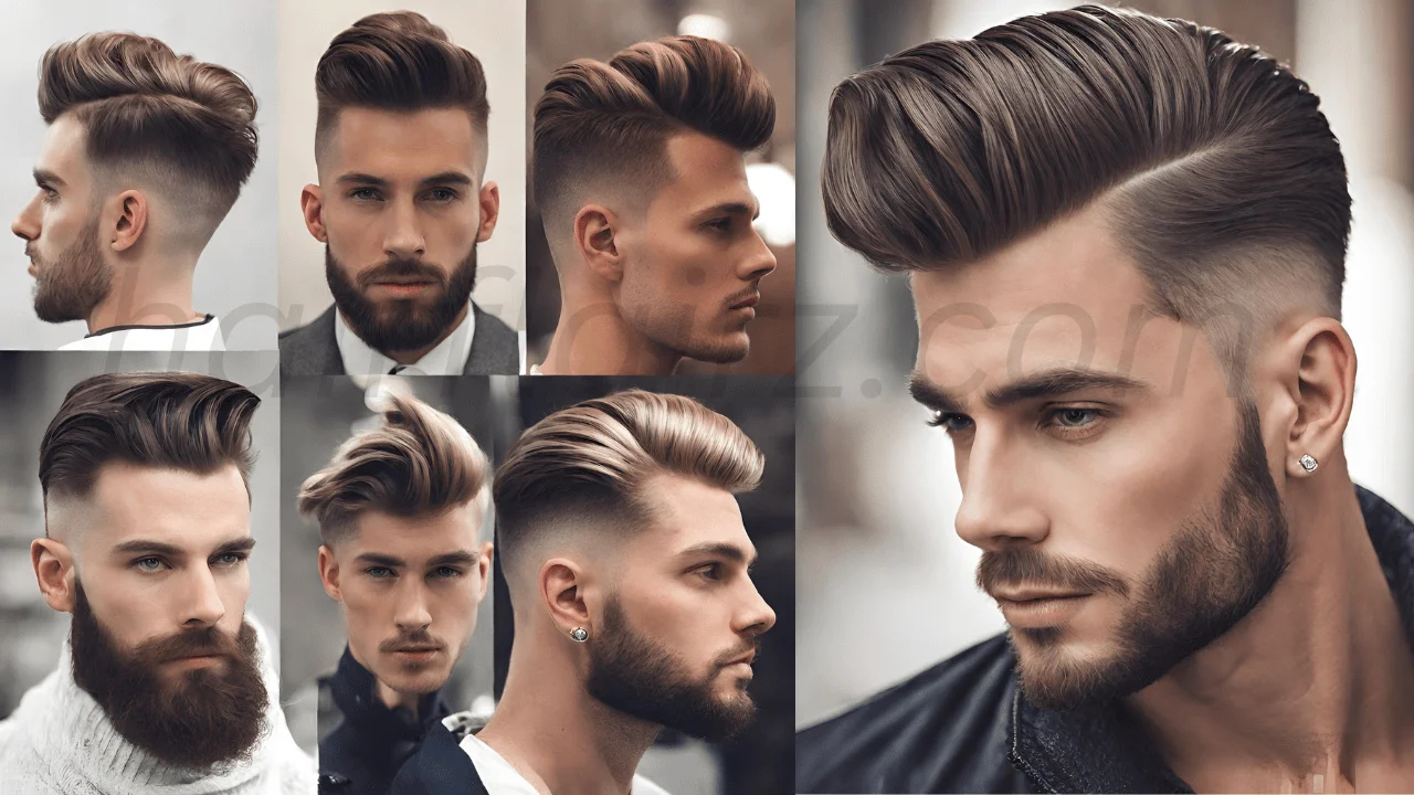 modern pompadour hairstyle for male Diamond Face