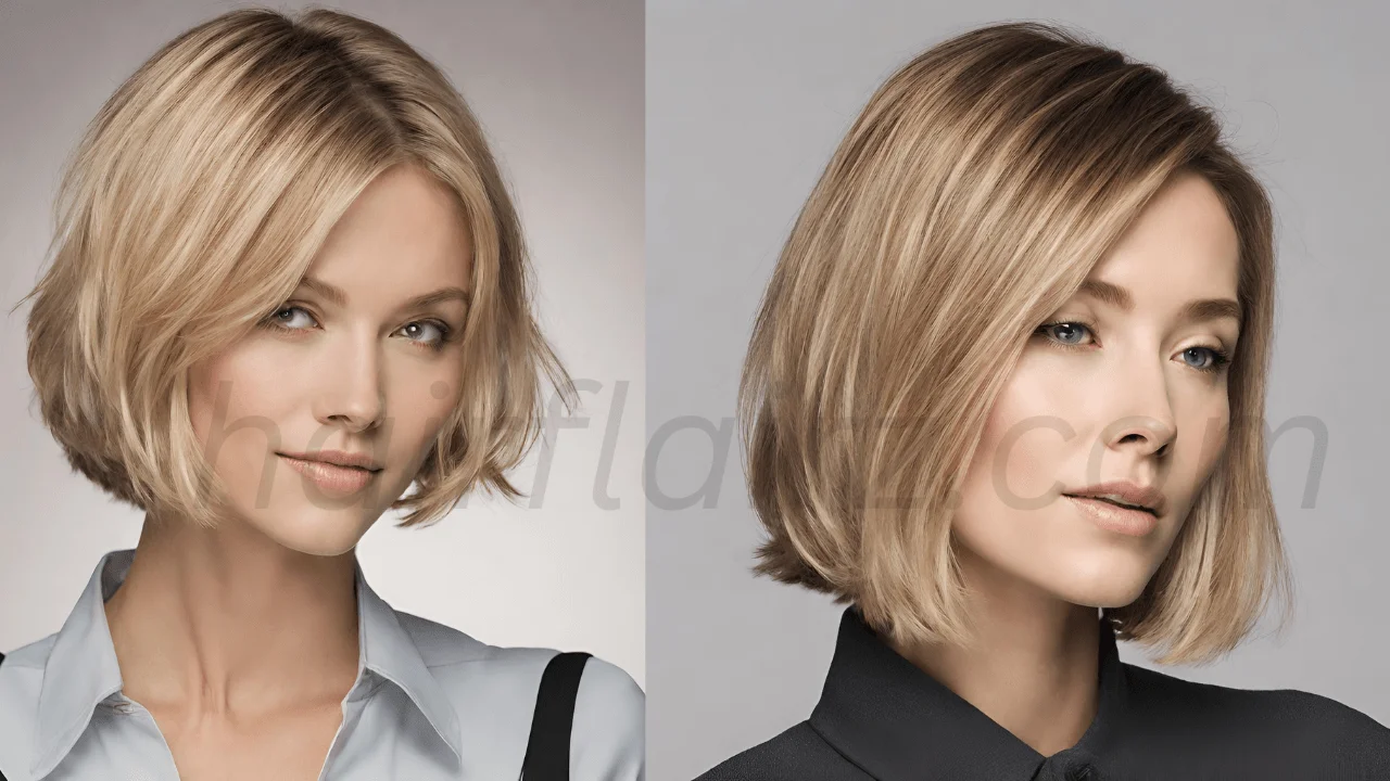 chin-length bob with soft, face-framing layers